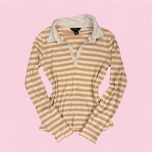 GAP striped collared long sleeve top - Size M
